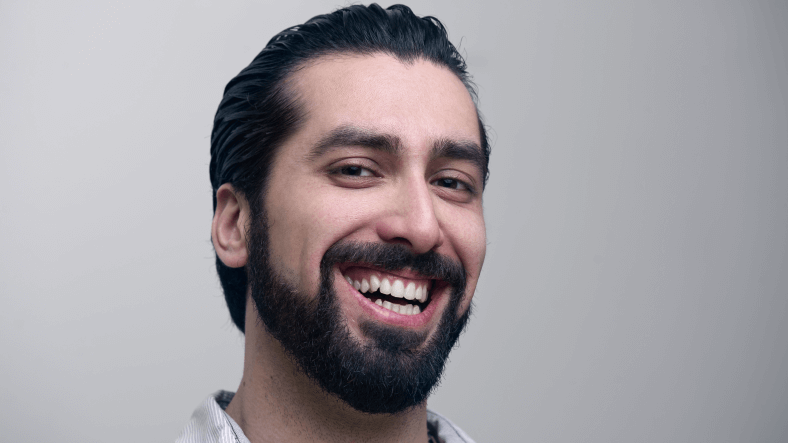 man with bright smile